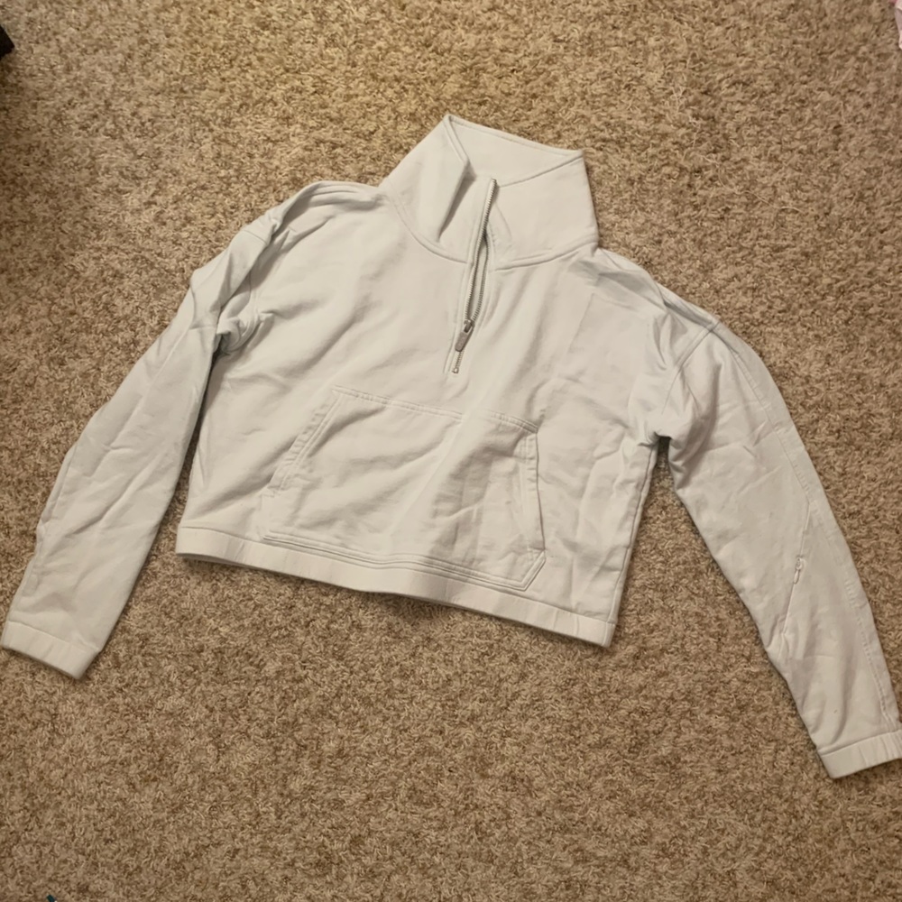 FLX (kohl’s) light pastel green cropped half-zip sweatshirt